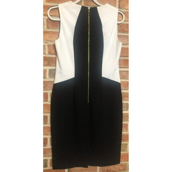 Calvin Klein Women's Back Zip Colorblock Sheath Dress Sz 8 - Picture 4 of 7
